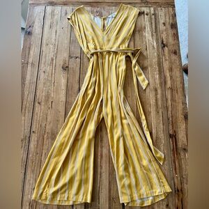 BB Dakota Mustard Striped Jumpsuit